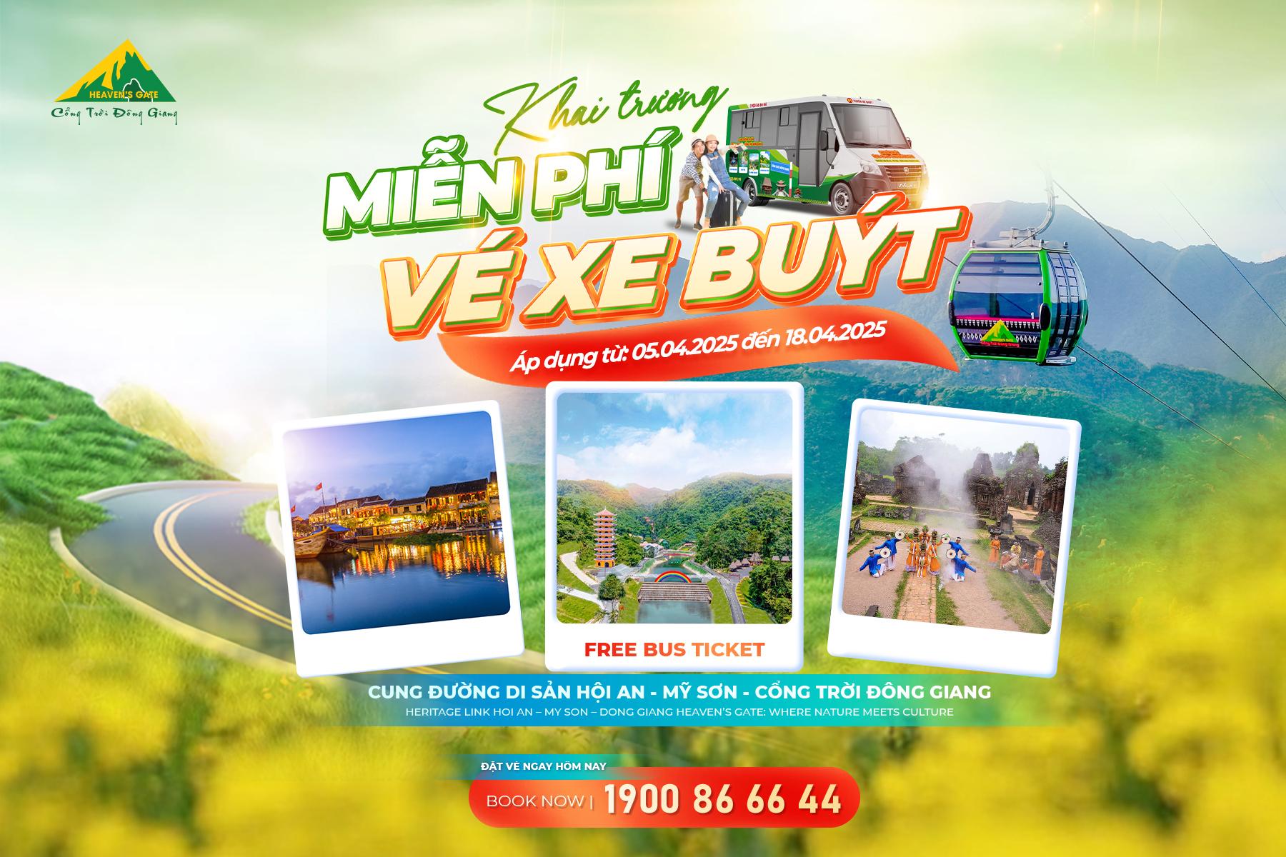  CHÍNH THỨC KHAI TRƯƠNG TUYẾN XE BUÝT HỘI AN – MỸ SƠN – CỔNG TRỜI ĐÔNG GIANG TỪ NGÀY MAI 05/04